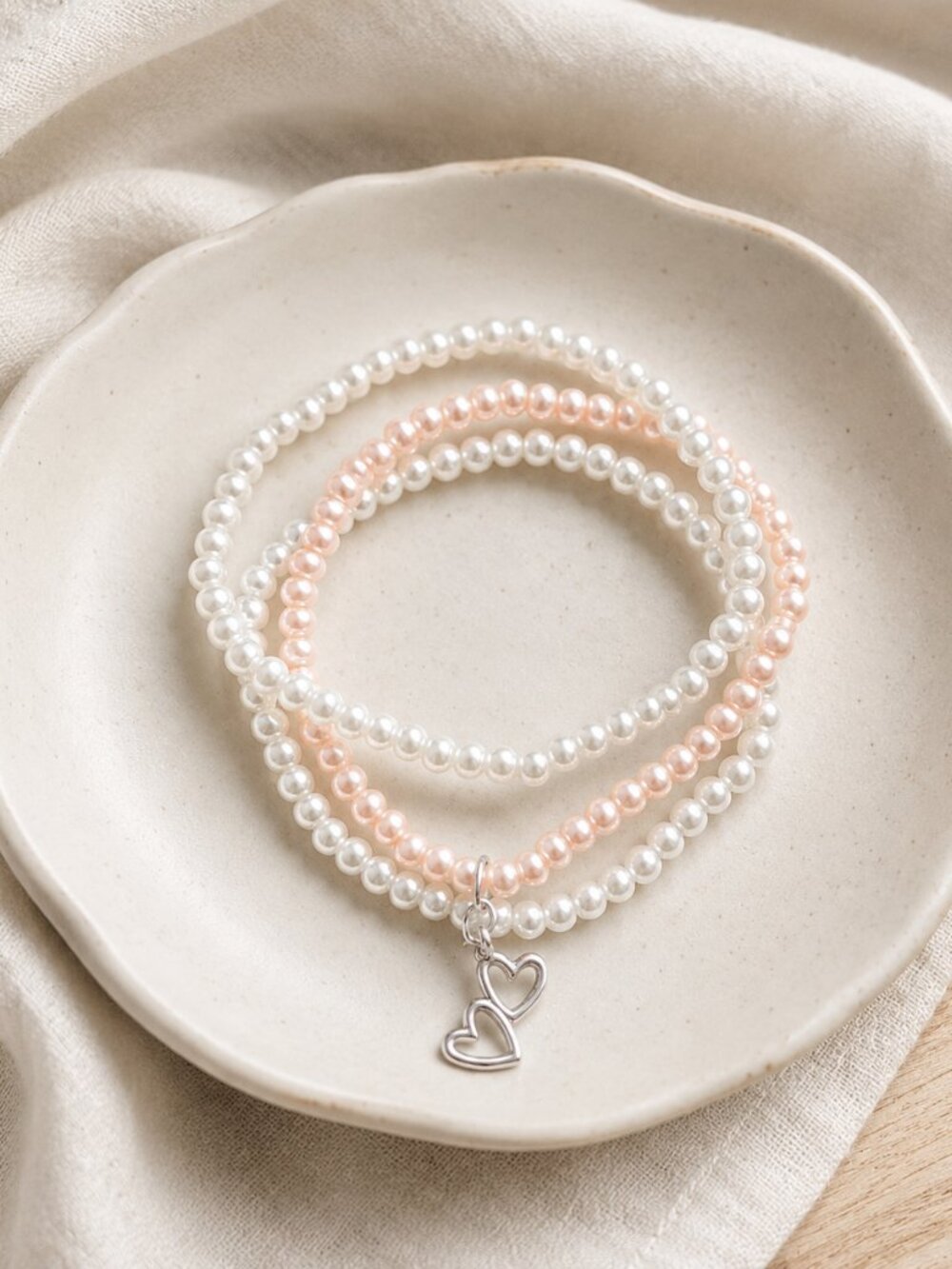 Always Connected Bracelet Set | Double Heart Charm | Love & Connection